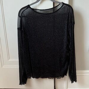 Elegant Black Sheer Women's Top